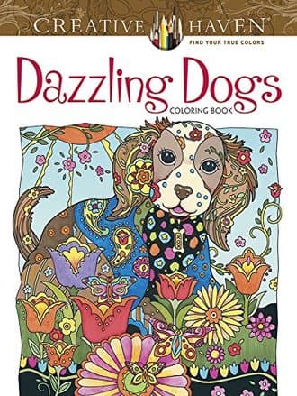 CREATIVE HAVEN DAZZLING DOGS COLORING BOOK